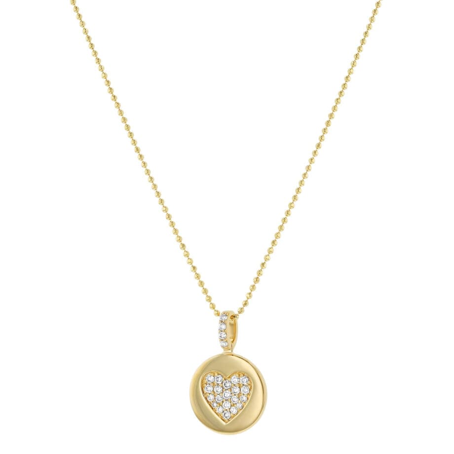 Pave' Diamond Heart Medallion Pendant